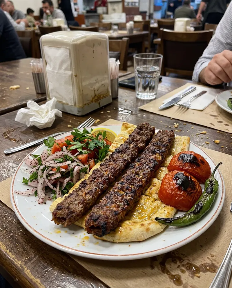 Masada telefonla çekilmiş kebap fotoğrafı